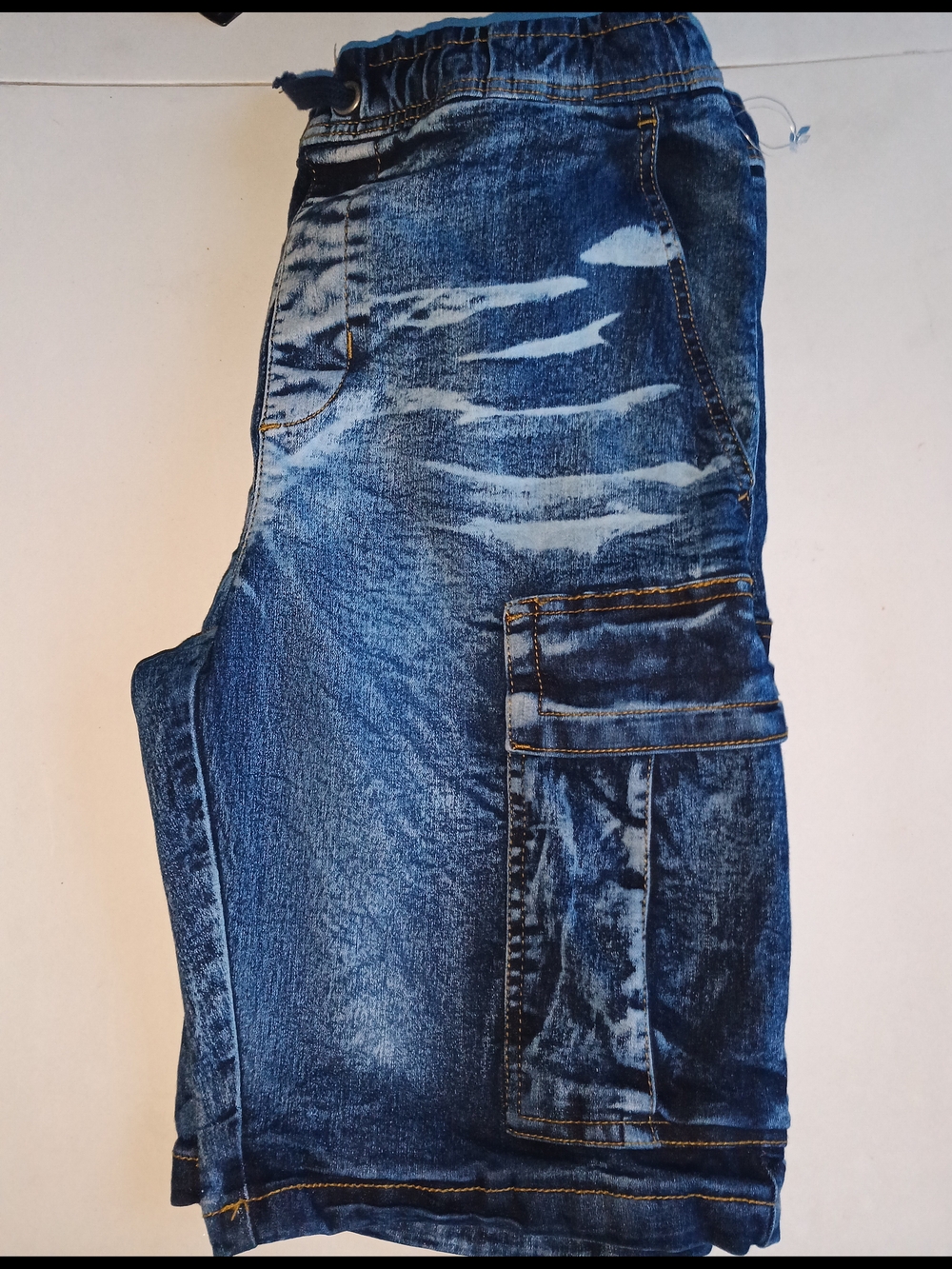 Men's Blue Denim Cargo Jean Shorts